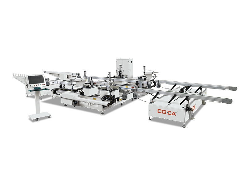 铝门窗卧式数控挤角生产线